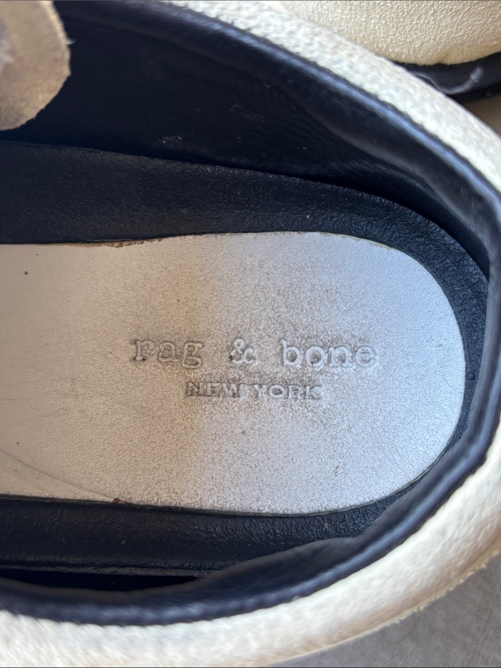 Rag & Bone Woman’s Suede Retro Runner Sneakers Cream Ivory Low Top Shoes size 38 - Picture 9 of 11